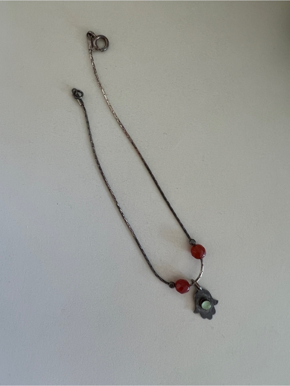 Sterling Silver anklets with Red Beads